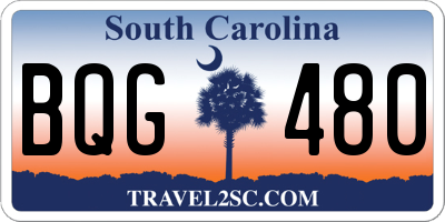 SC license plate BQG480