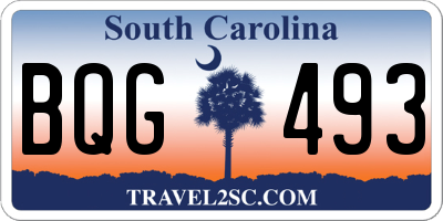 SC license plate BQG493