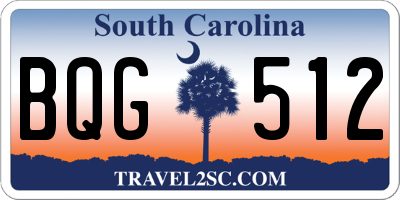 SC license plate BQG512