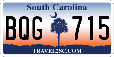 SC license plate BQG715