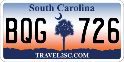 SC license plate BQG726