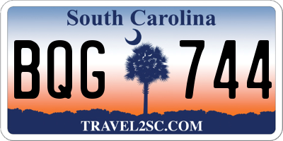 SC license plate BQG744