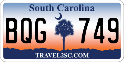 SC license plate BQG749