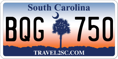 SC license plate BQG750