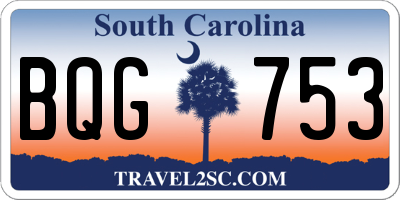SC license plate BQG753