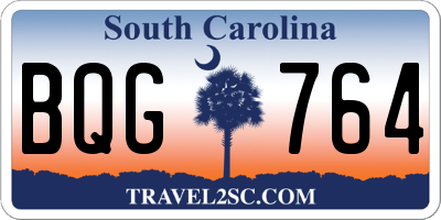 SC license plate BQG764
