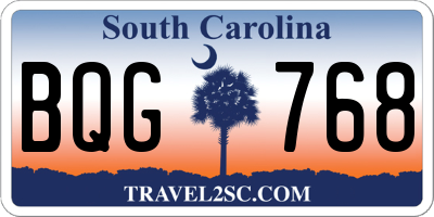 SC license plate BQG768