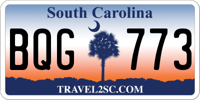 SC license plate BQG773