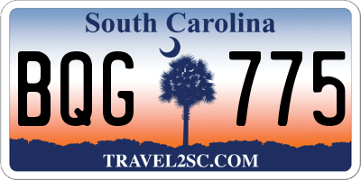 SC license plate BQG775