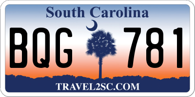 SC license plate BQG781