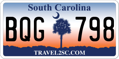 SC license plate BQG798