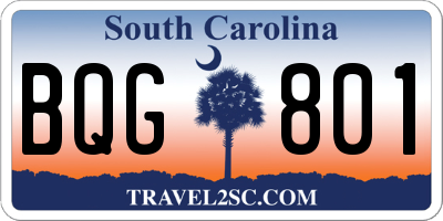 SC license plate BQG801