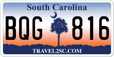 SC license plate BQG816