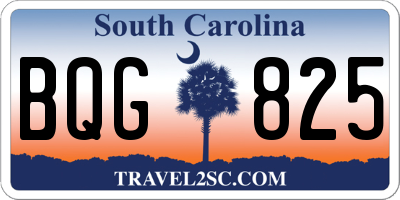 SC license plate BQG825