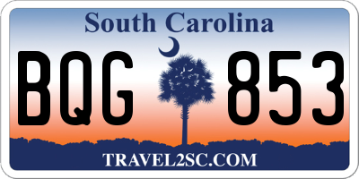 SC license plate BQG853