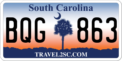 SC license plate BQG863