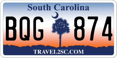 SC license plate BQG874