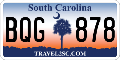 SC license plate BQG878