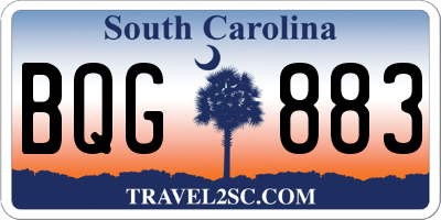 SC license plate BQG883