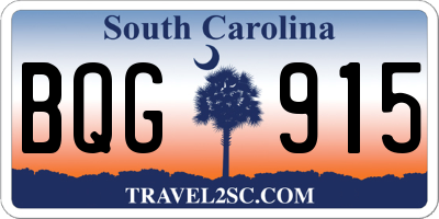 SC license plate BQG915