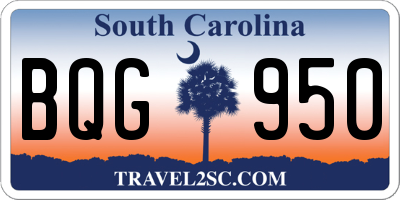 SC license plate BQG950