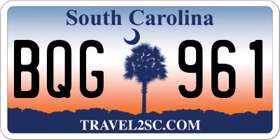SC license plate BQG961