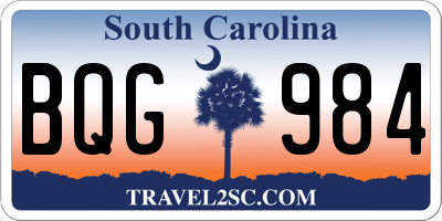 SC license plate BQG984