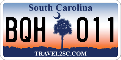 SC license plate BQH011
