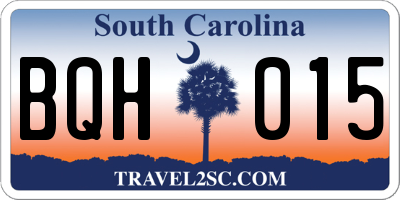SC license plate BQH015
