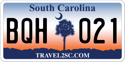 SC license plate BQH021