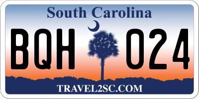 SC license plate BQH024