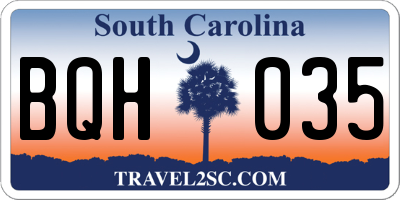 SC license plate BQH035
