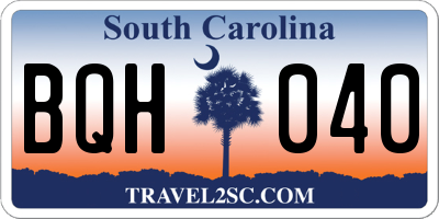 SC license plate BQH040