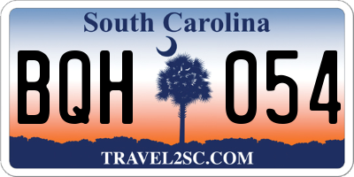 SC license plate BQH054