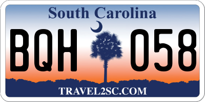 SC license plate BQH058