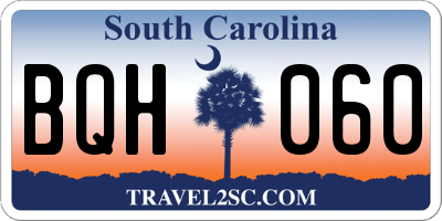 SC license plate BQH060