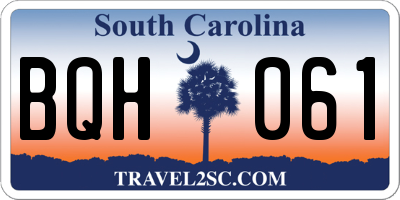 SC license plate BQH061