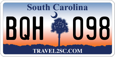 SC license plate BQH098