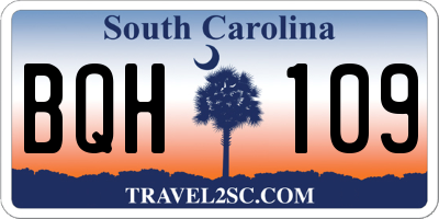 SC license plate BQH109
