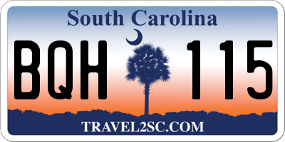 SC license plate BQH115