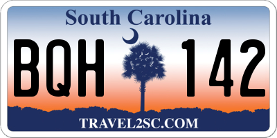 SC license plate BQH142
