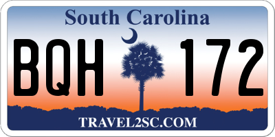 SC license plate BQH172
