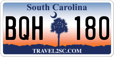 SC license plate BQH180