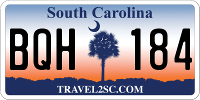 SC license plate BQH184