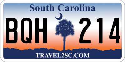 SC license plate BQH214
