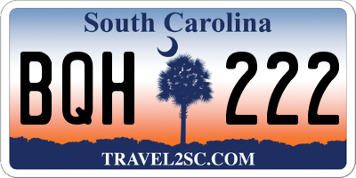 SC license plate BQH222