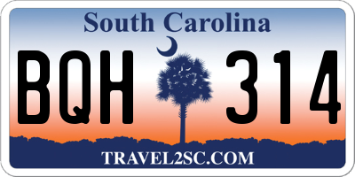 SC license plate BQH314