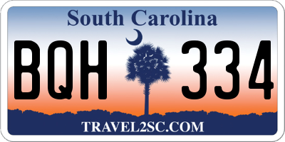 SC license plate BQH334