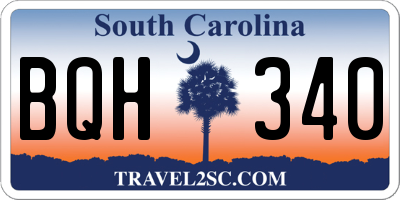 SC license plate BQH340