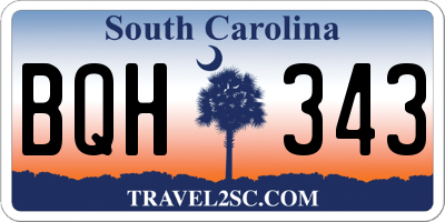 SC license plate BQH343